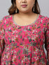 Plus Size Pink Georgette Kurta With Palazzo and Dupatta